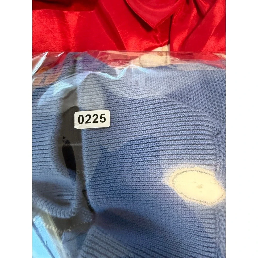 Tommy Hilfiger Mens XL Light Blue Quarter Zip Cotton Knit Sweater 673681